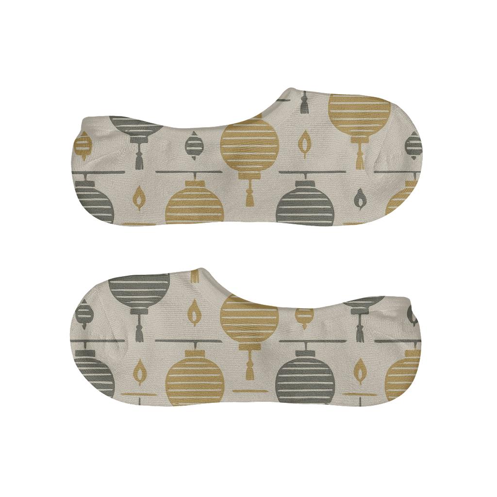Paper Cut Lantern Garland Border breathable no-show socks