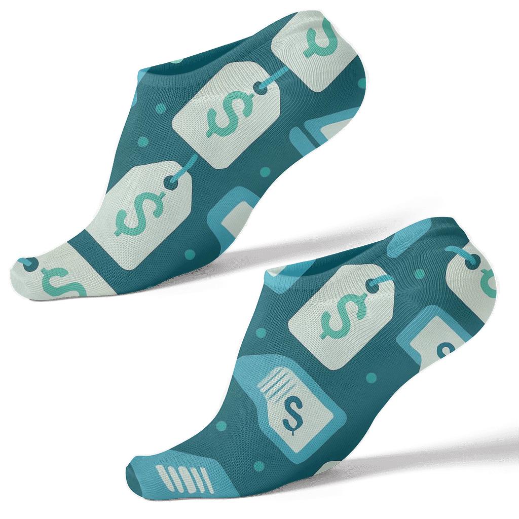 Barcode Scanner Lattice With Cashier Rhythm unique graphic ankle socks