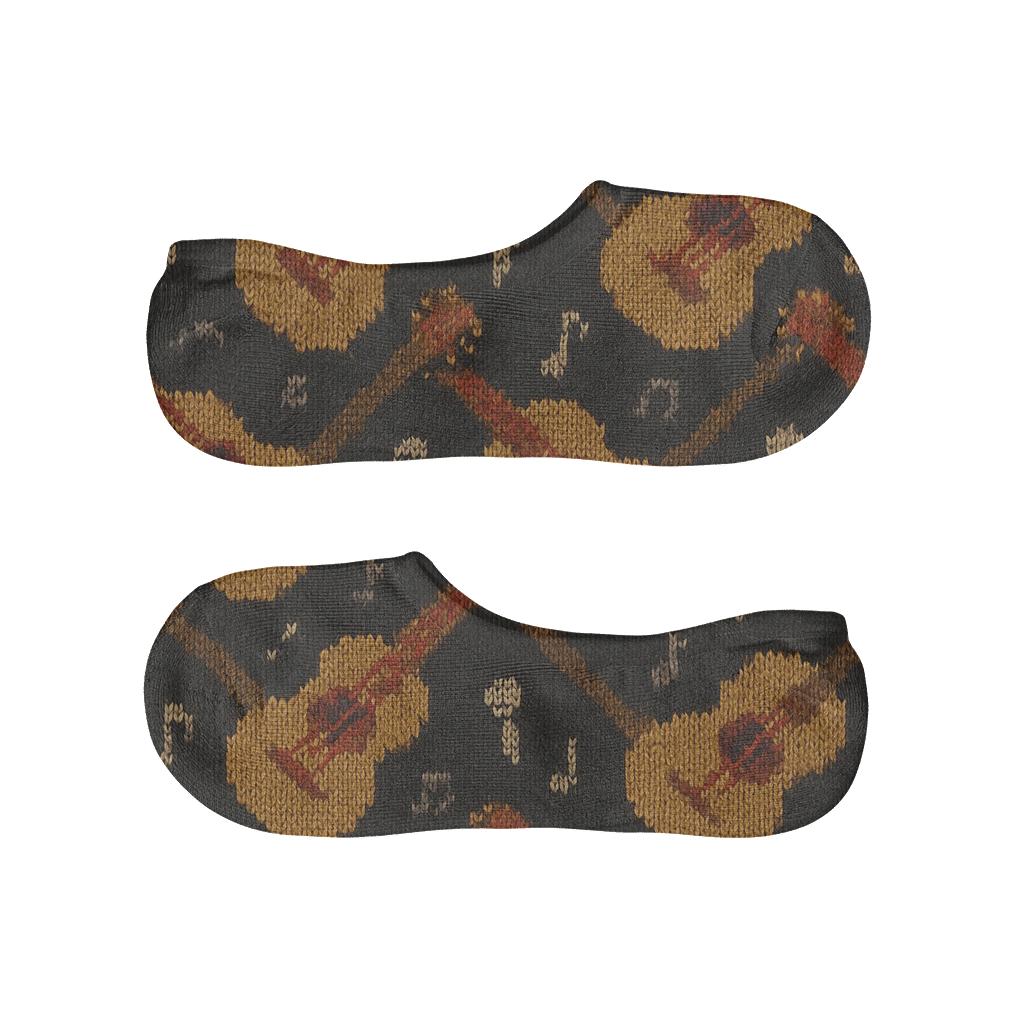 Musician Knit Illusion Guitar Lattice breathable seamless no-show sockscustom no-show socks