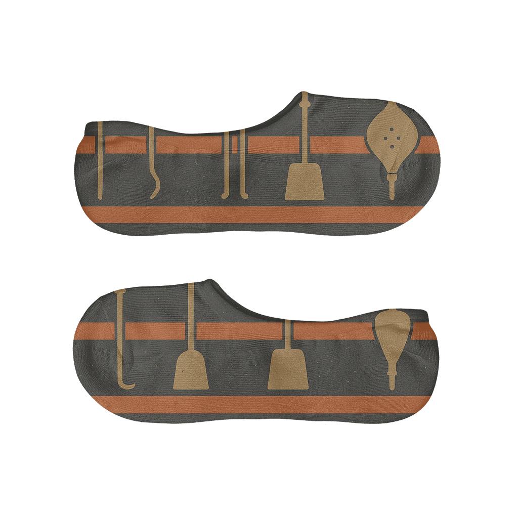 Hearth Tool Bands With Fireplace Rhythm personalized no-show socks