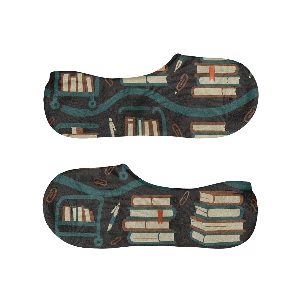 Book Cart Waves, Librarian Chic comfortable invisible socks