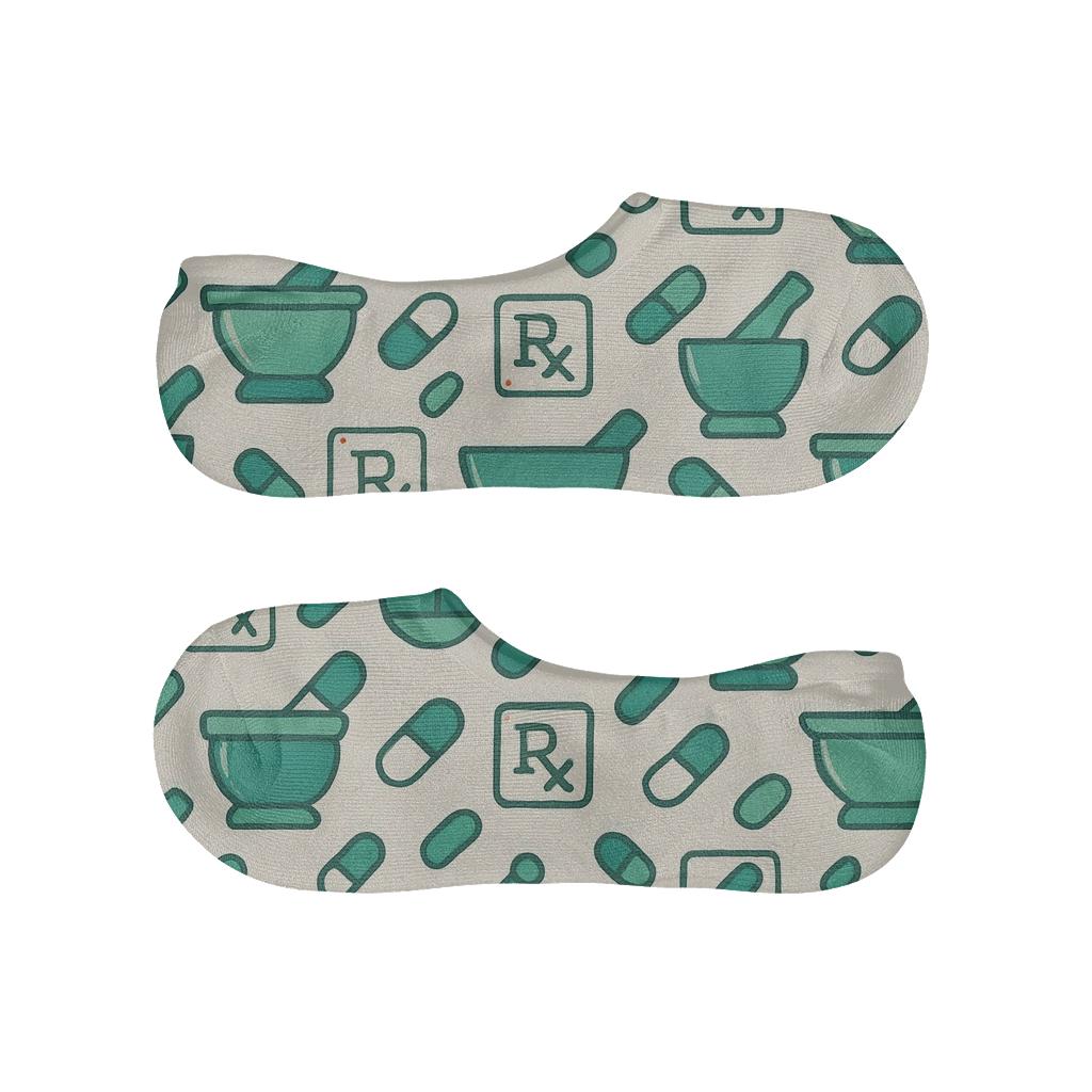 Mortar And Pestle Lattice, Pharmacist Edition anti-slip no-show socks