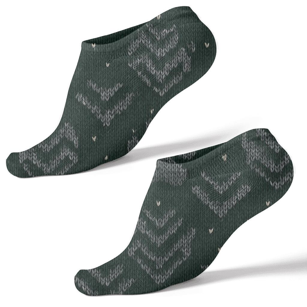 Knit Illusion Gray Wolf Track Chevron custom ankle socks