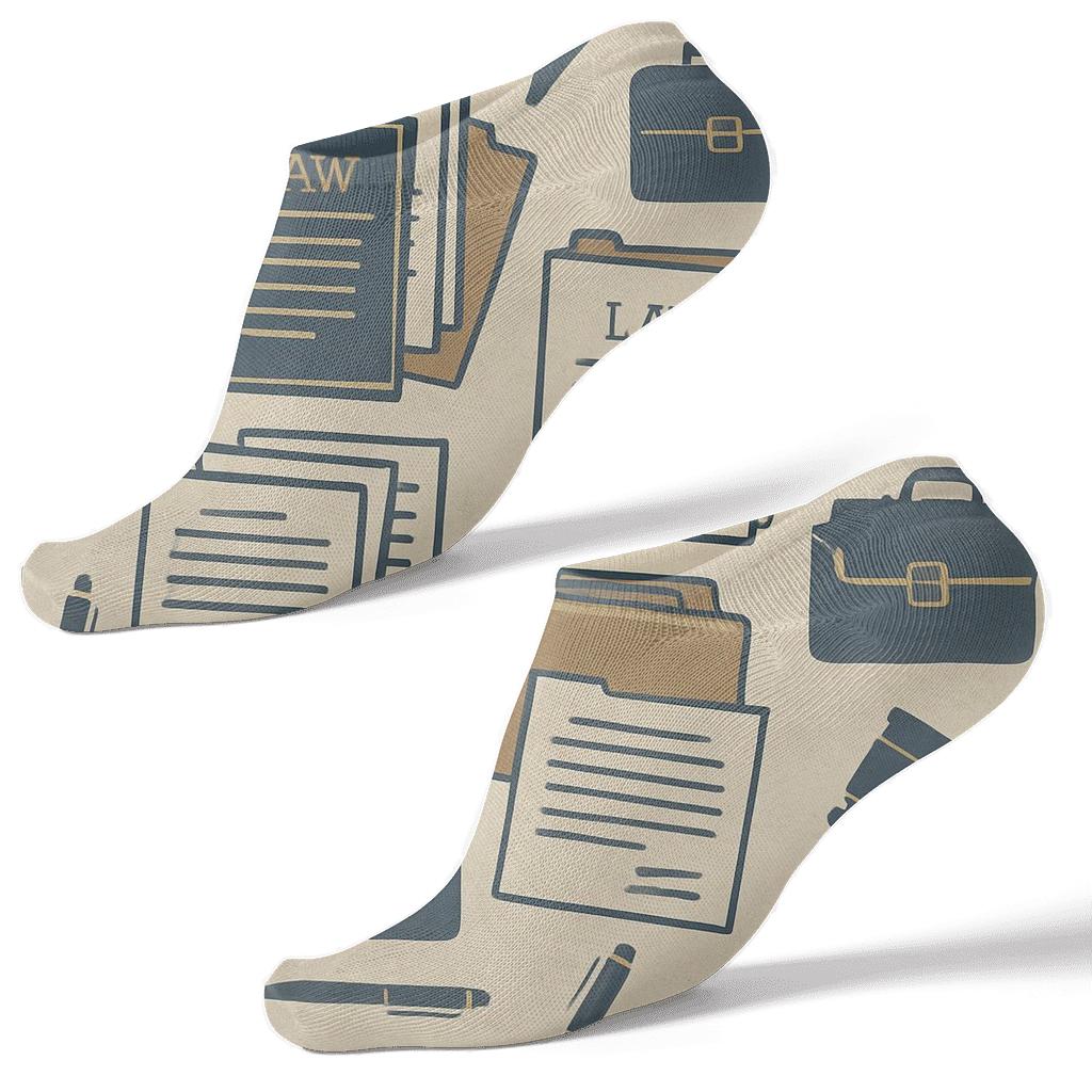 Courtroom Collage Rhythm With Paralegal Accents unique graphic ankle socks