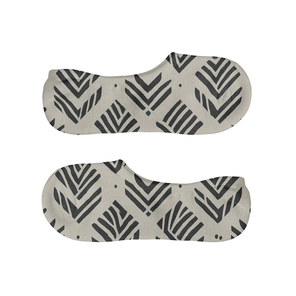 Teal Inlay Zebra Chevron Fragments trendy no-show sock styles