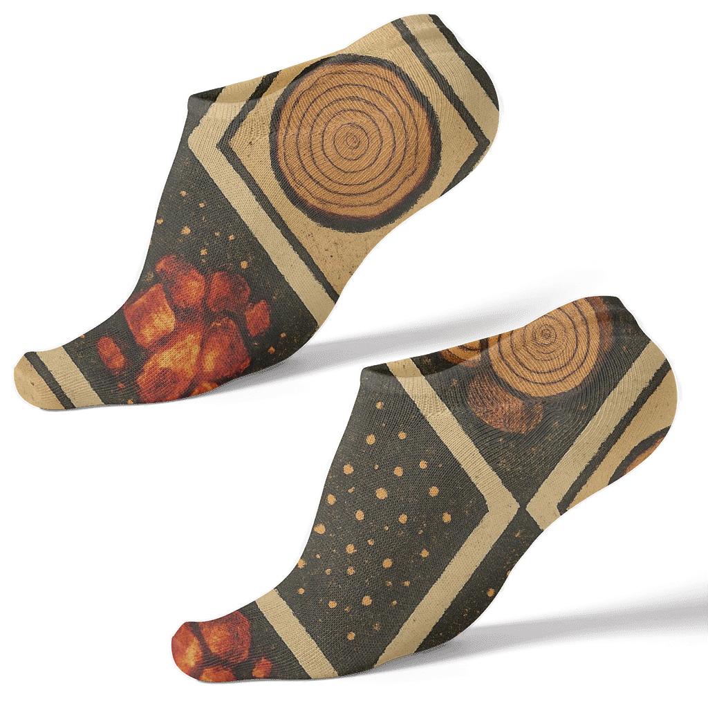 Fireplace Crafted Ember And Soot Diamond Tiling soft everyday ankle socks