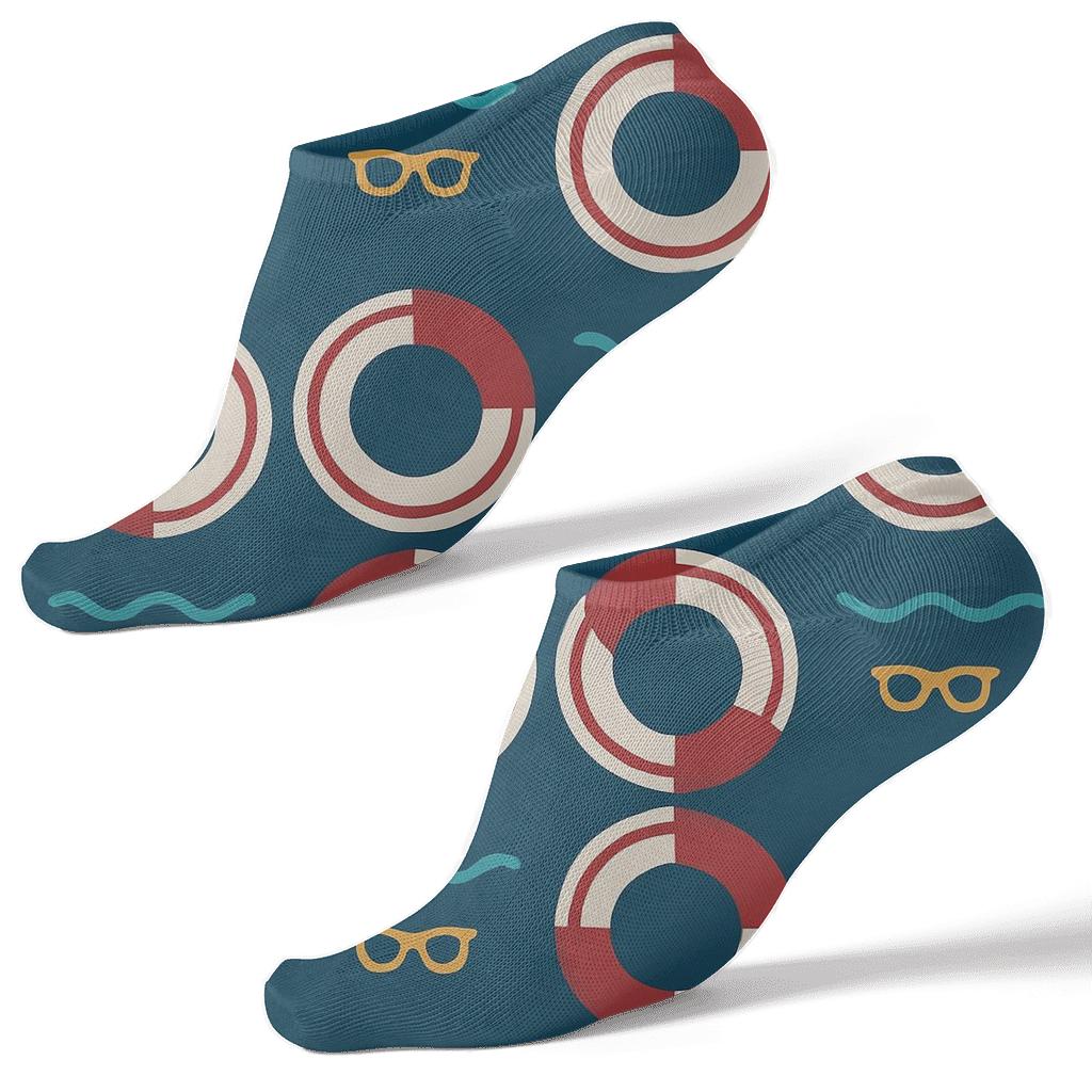 Rescue Ring Mosaic With Lifeguard Accents personalized ankle socks