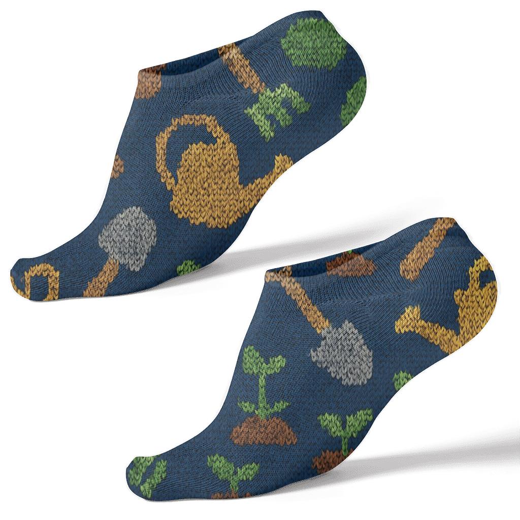 Landscaper Knitted Illusion Tool Toss trendy patterned ankle socks