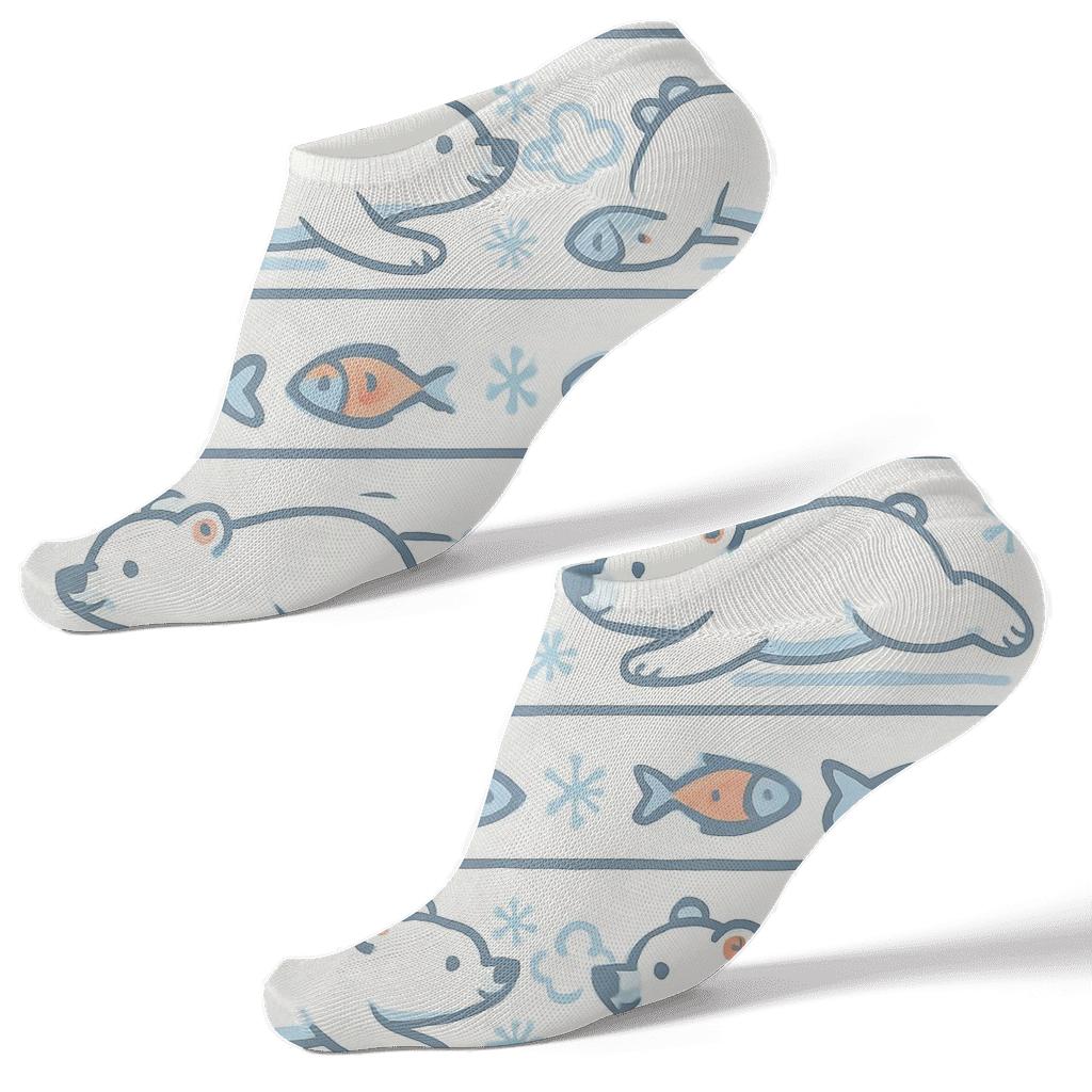 Iceberg Bands With Polar Bear Play Scenes stylish athletic ankle socks