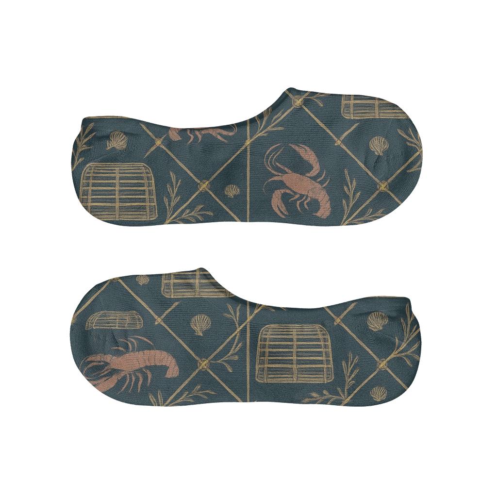 Vintage Trap Lattice With Lobster comfortable invisible socks