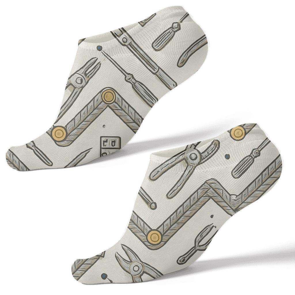 Wiring Chevron Electrician-Grade Blueprint Pattern custom ankle socks