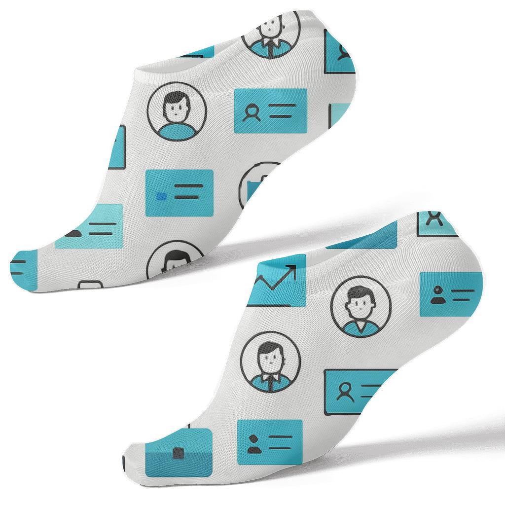 Briefcase Grid With Salesperson Icons premium sports ankle socks