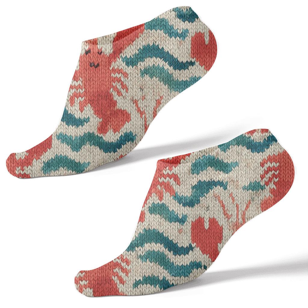 Knit Illusion Lobster Chevron Drift unique graphic ankle socks