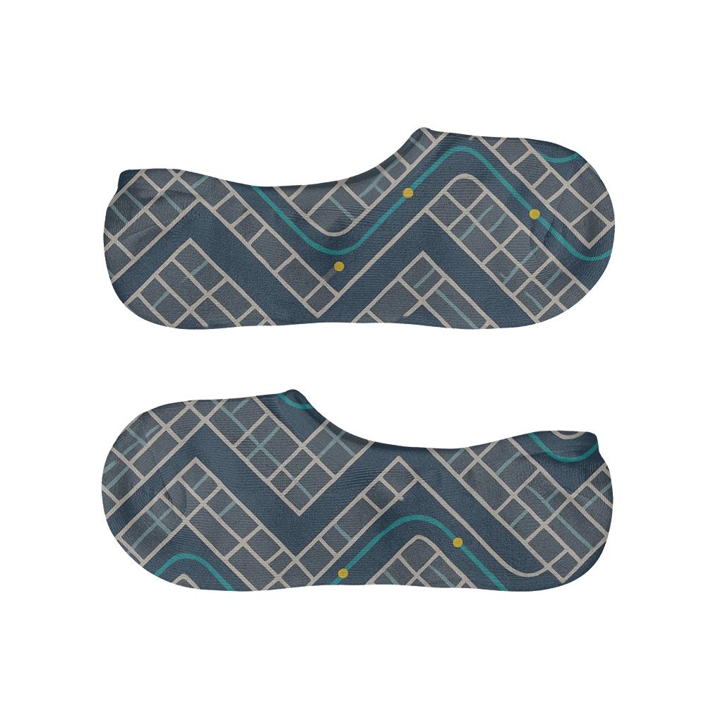 Street Grid Ribbons Urban Planner Pattern personalized invisible socks