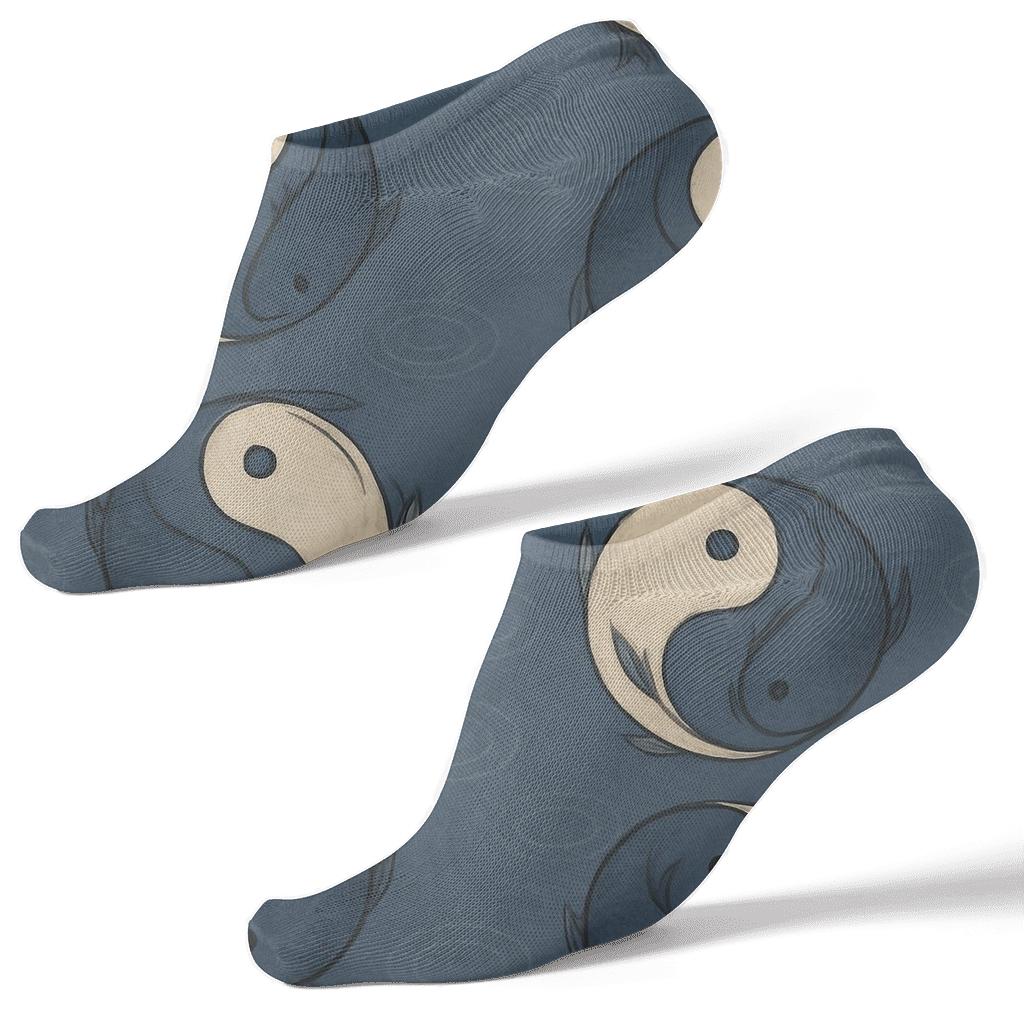 Indigo Koi Duality Spiral Tile stylish athletic ankle socks