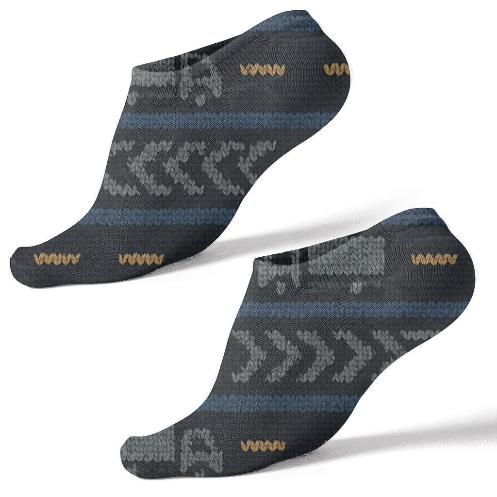 Knit Illusion Pattern For Truck Driver Road Stripe Bands premium sports ankle socks