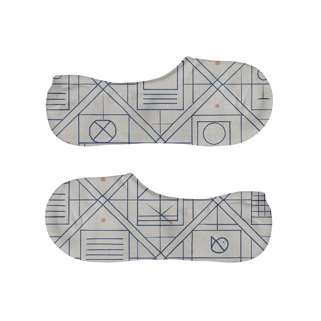 Layout Blueprint With Graphic Designer Icons designer printed no-show socks