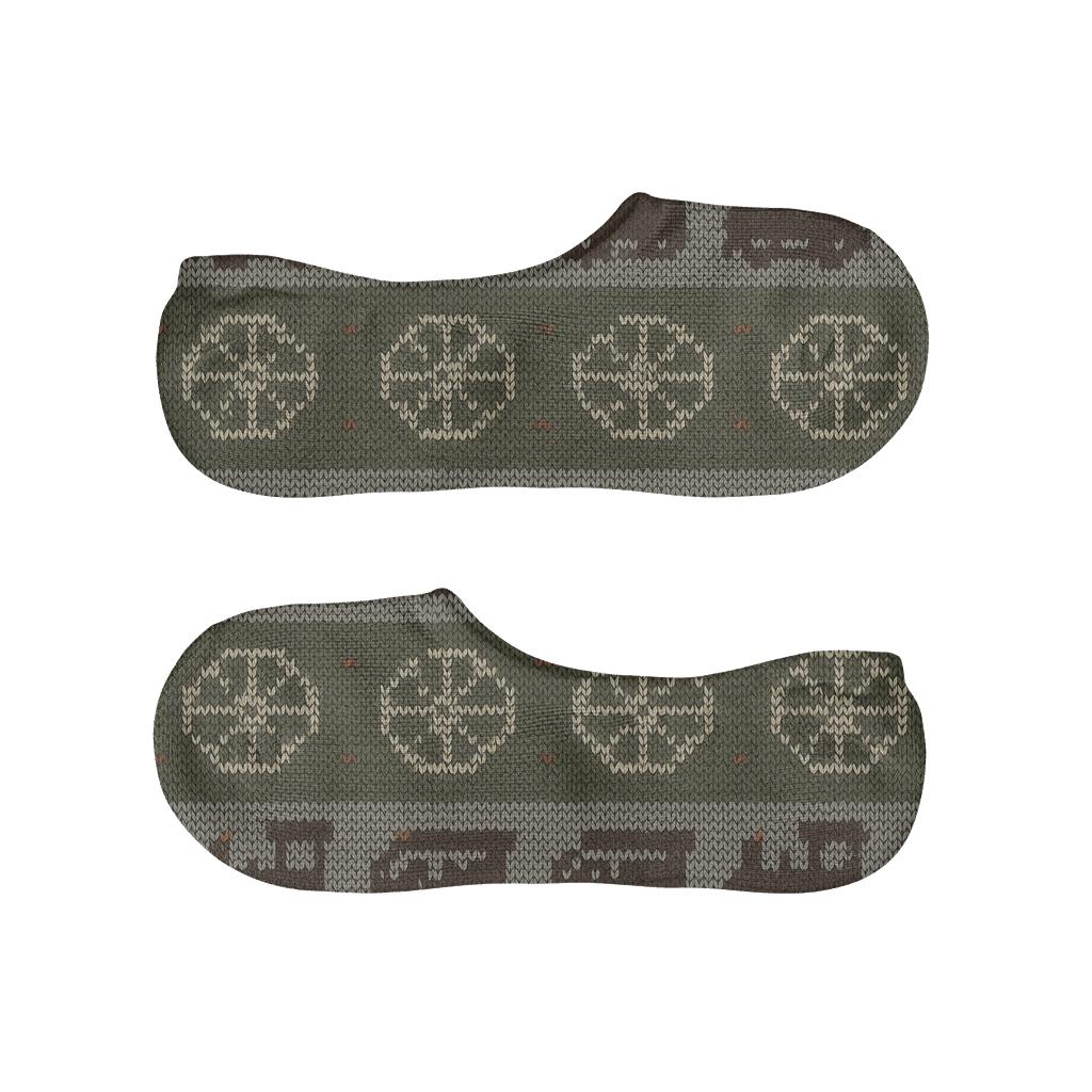 Knitted Railway Bands With Train Conductor Motifs anti-slip no-show socks