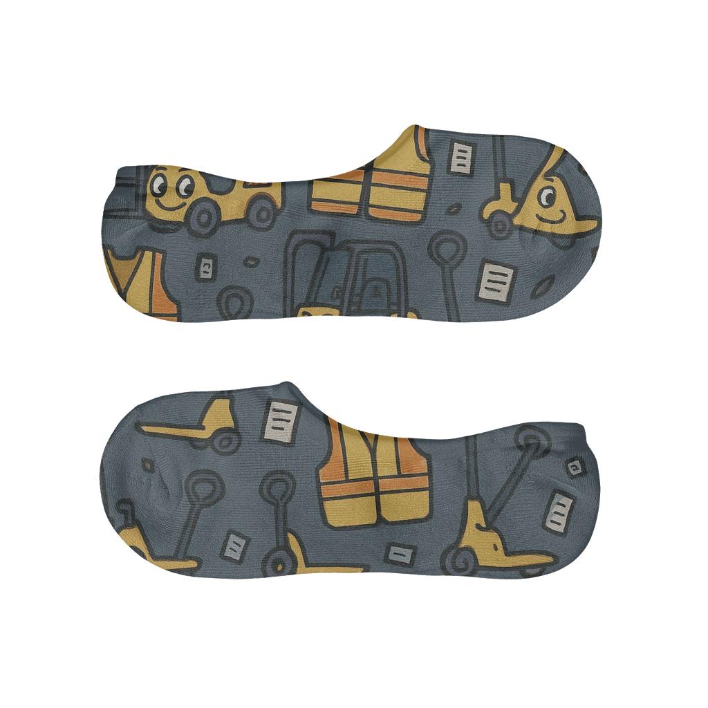 Warehouse Worker Forklift Tessellation In Safety Yellow unique hidden socks