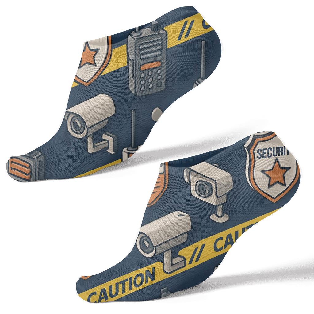 Checkpoint Rhythm With Security Guard Icons personalized ankle socks