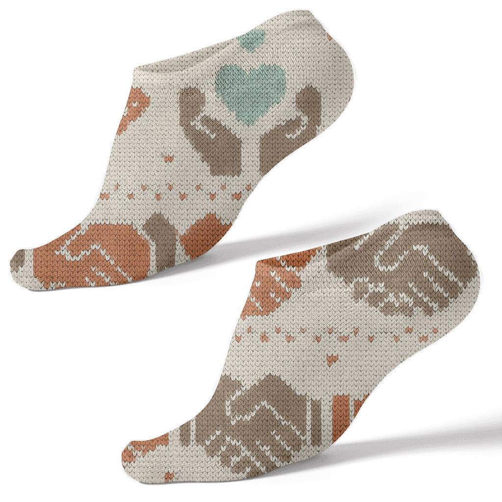 Knitted Network For Social Worker Pattern Bands unique graphic ankle socks