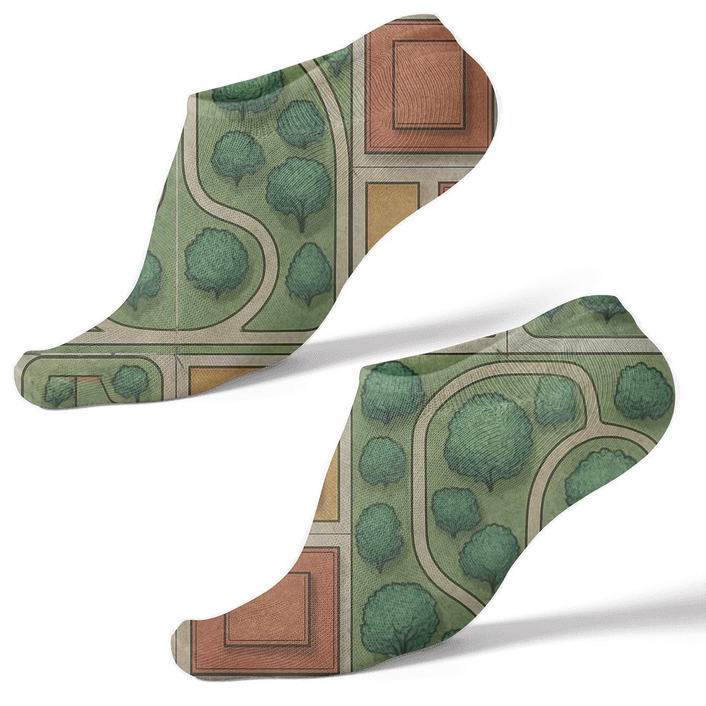 Urban Planner Inspired Park Parcel Tessellation custom ankle socks