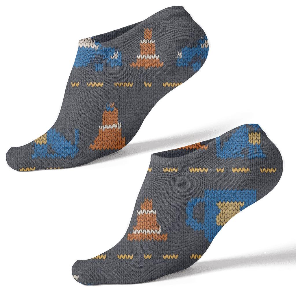 Security Guard Knit Illusion Patrol Parade unique graphic ankle socks