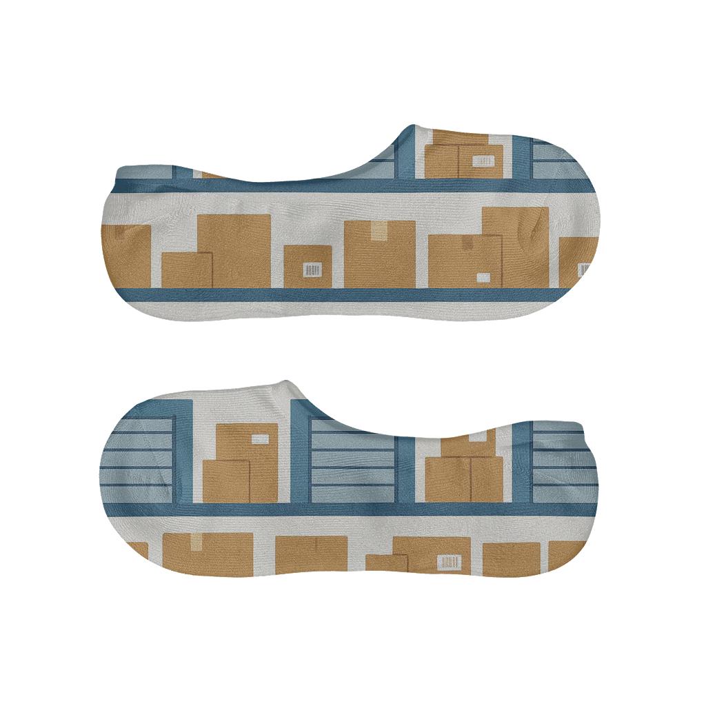 Loading Dock Stripes Pattern For Warehouse Worker breathable seamless no-show sockscustom no-show socks