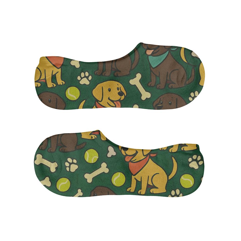 Labrador Retriever Park Jamboree Tessellation custom no-show socks