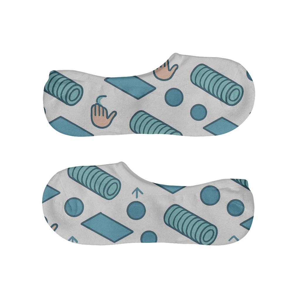 Foam Roller Lattice, Physical Therapist Edition designer print no-show socks