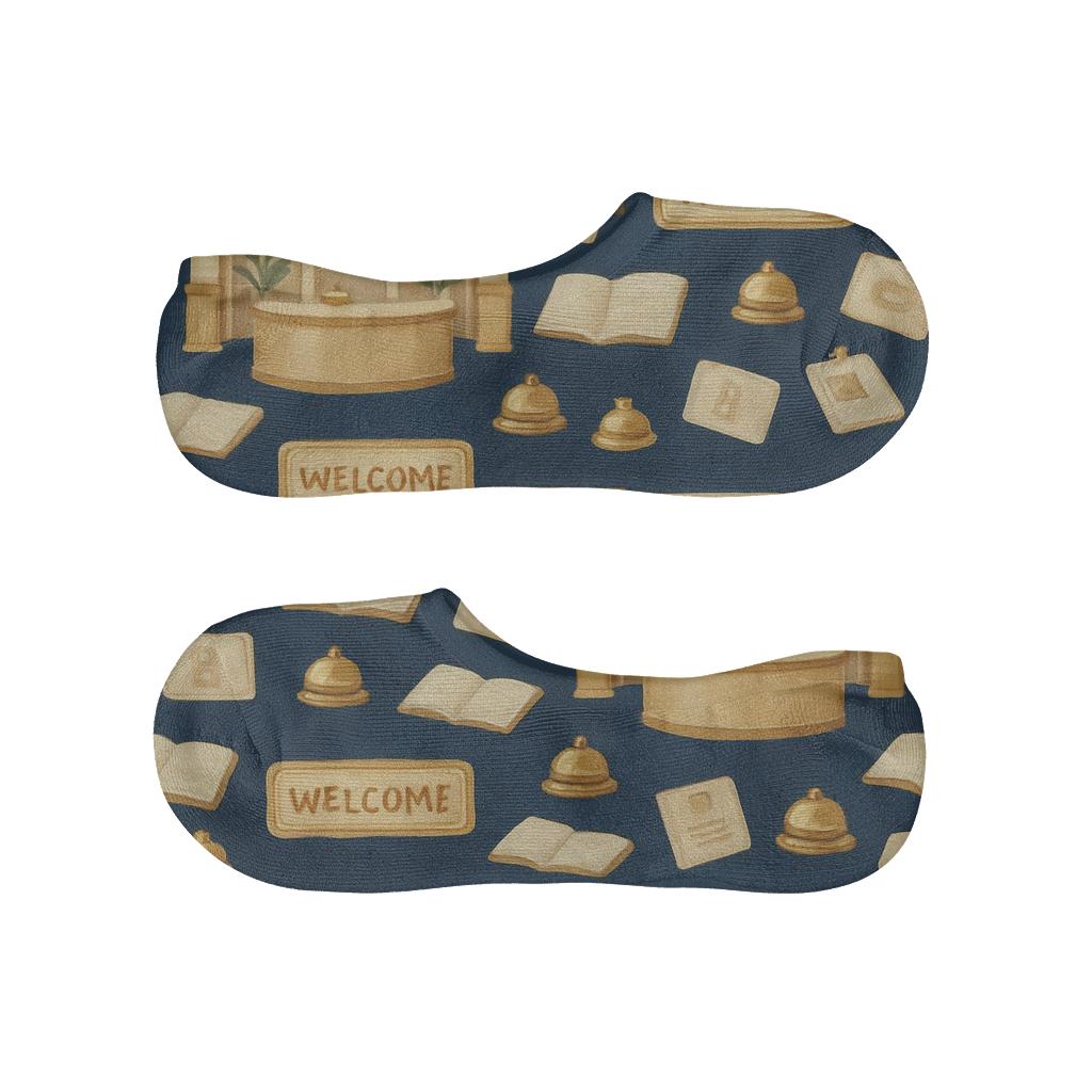 Lobby Landscape Wrap For The Hotel Receptionist low cut no-show socks