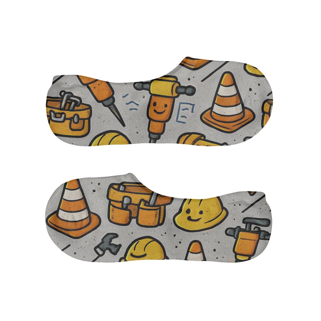 Tool Tape Parade For Construction Worker Pattern trendy no-show sock styles