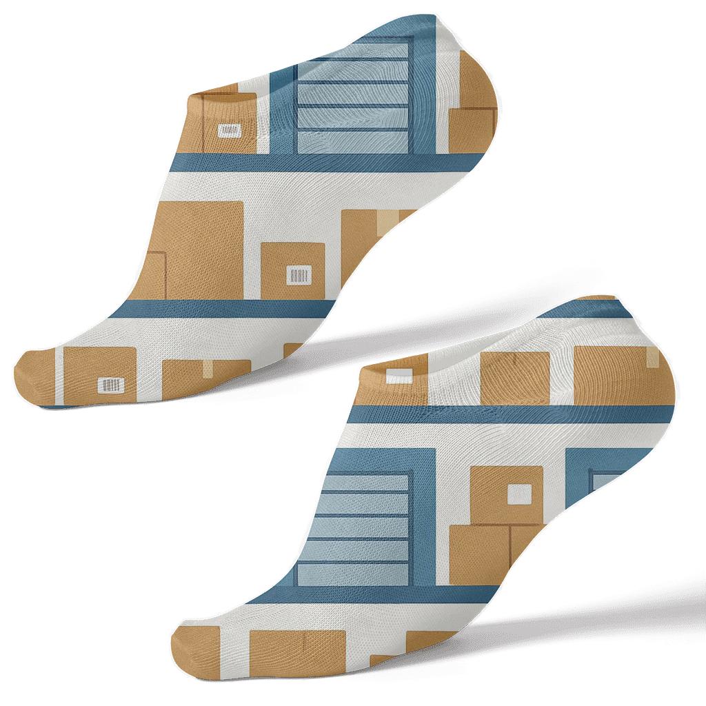 Loading Dock Stripes Pattern For Warehouse Worker comfortable cotton ankle socks