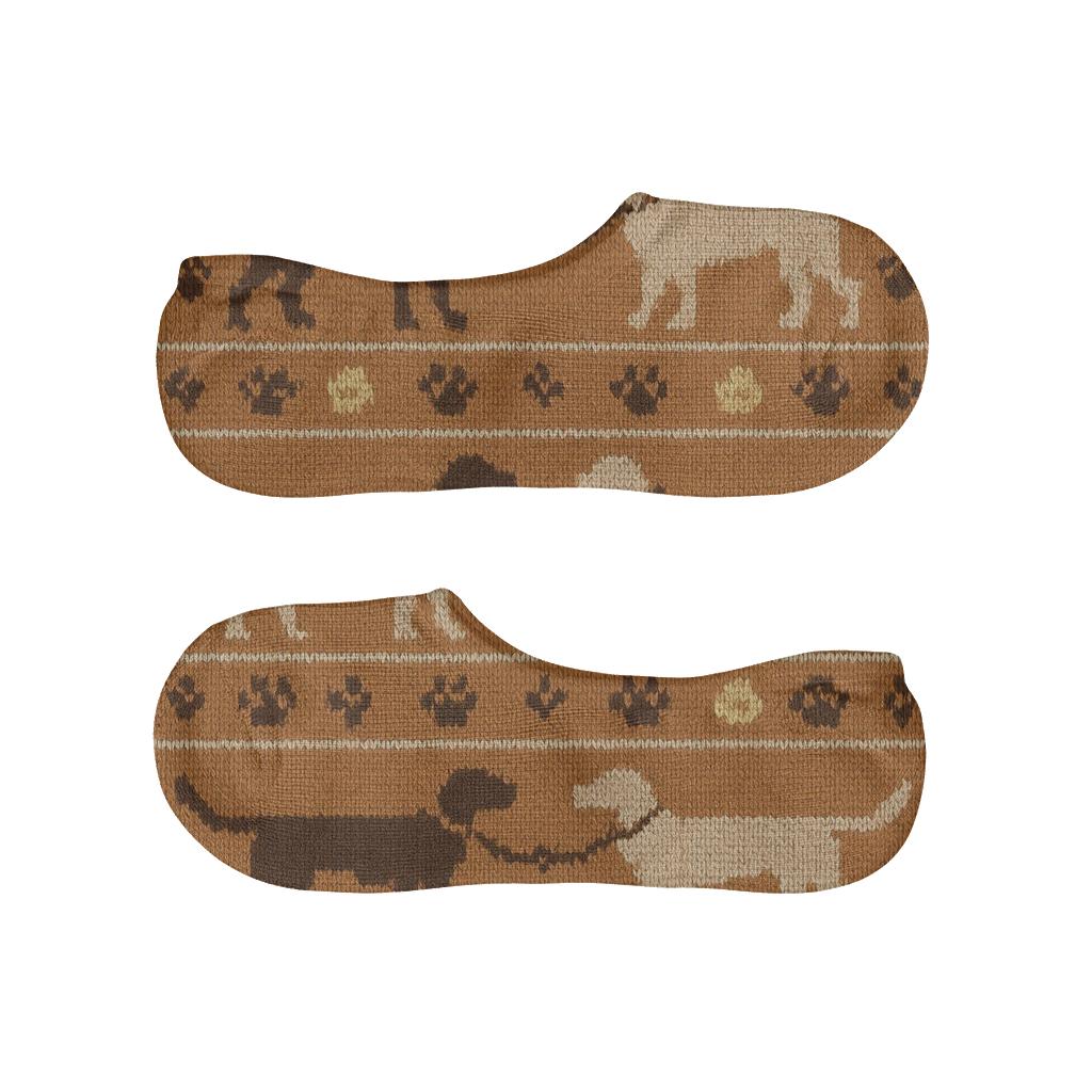 Knitted Pattern Illusion With Labrador Retriever Parade personalized no-show socks