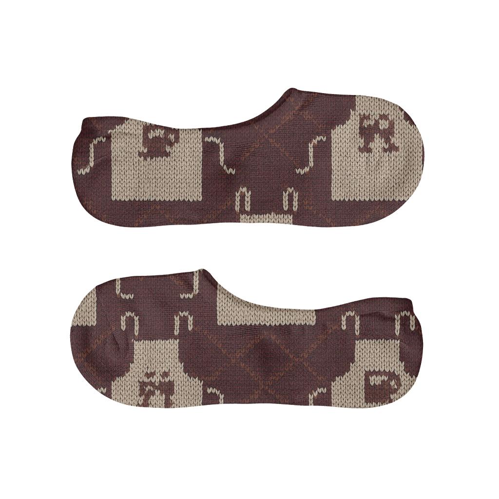 Waiter Apron Lattice In Burgundy designer print no-show socks