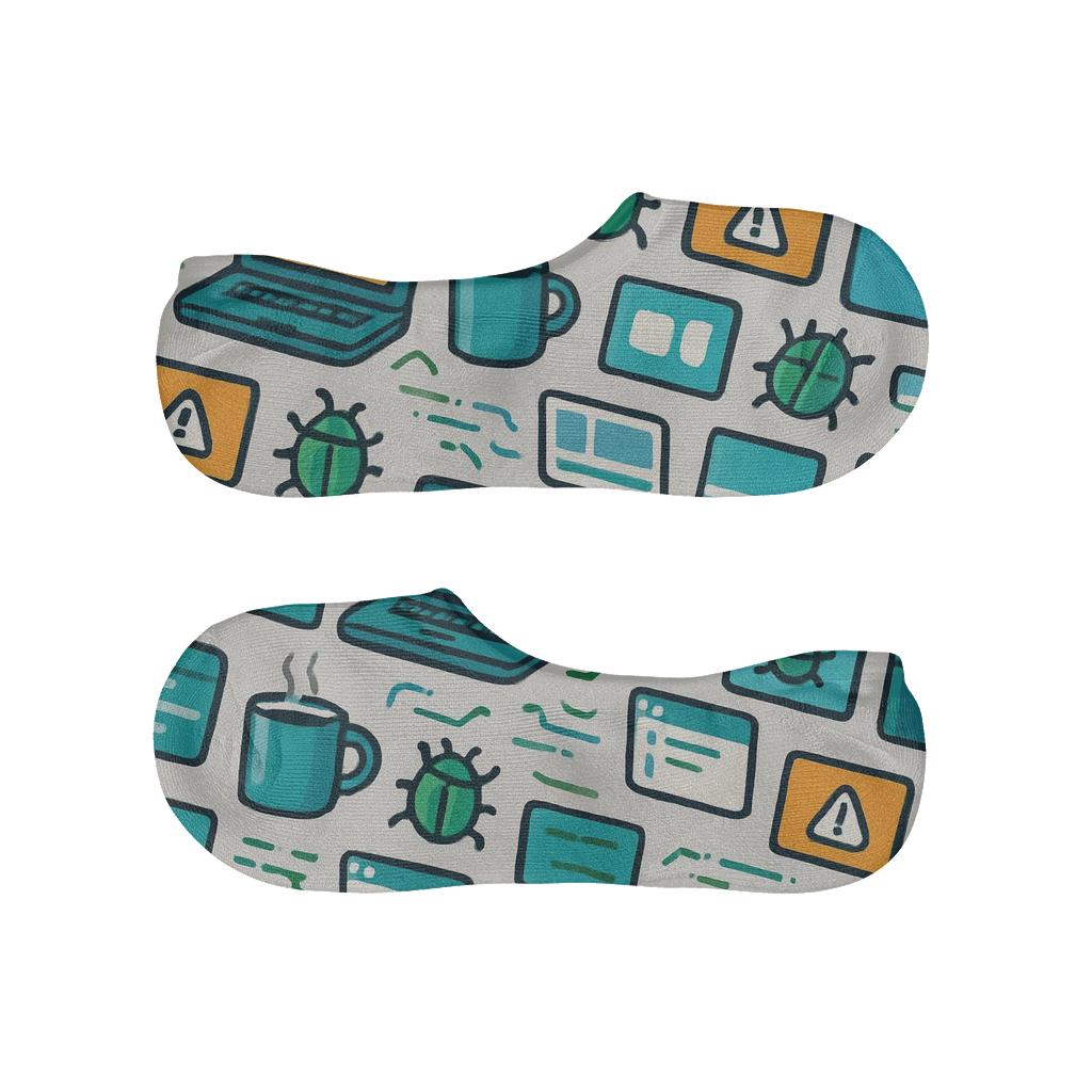 Debugging Scenes With Software Developer Icons Scatter low cut no-show socks