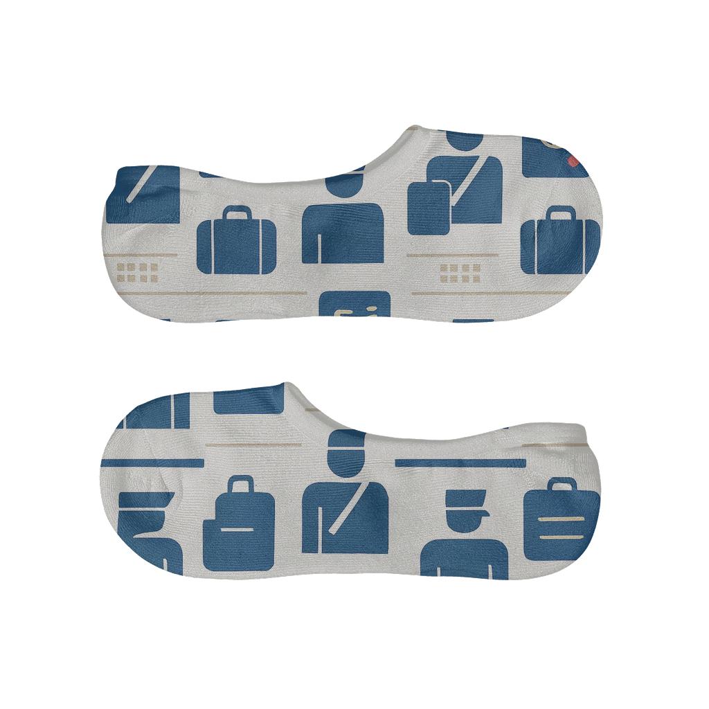 Minimalist Border Control Pattern With Immigration Officer Accents personalized invisible socks