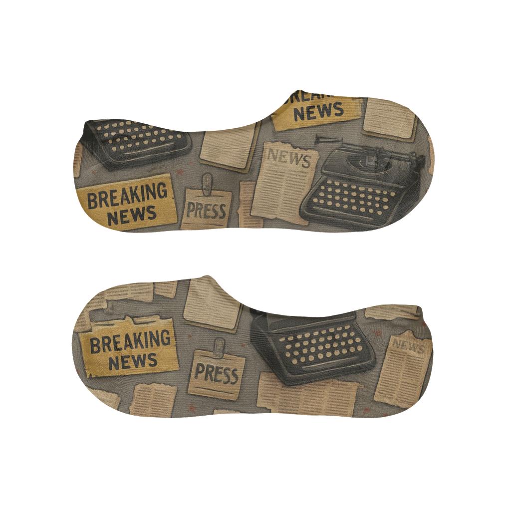Journalist City Desk Collage Lattice breathable no-show socks