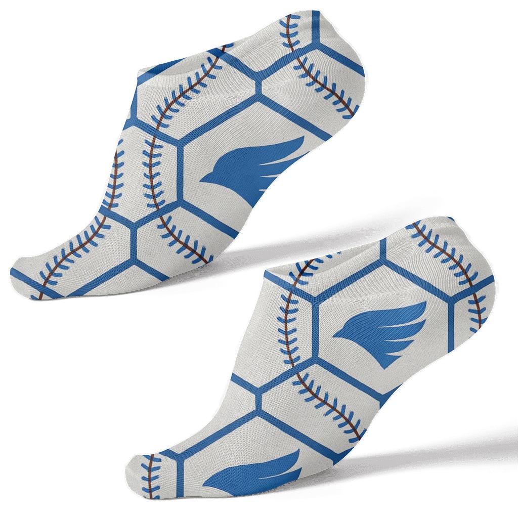 Baseball Seam Lattice, Blue Jays Edition custom ankle socks