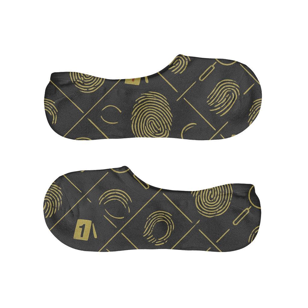 Fingerprint Lattice For Crime Scene Investigator low cut no-show socks