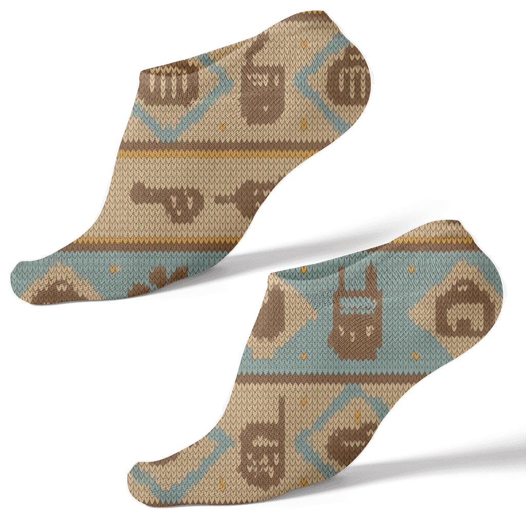 Animal Control Officer Knit Illusion Paw Band Pattern custom ankle socks