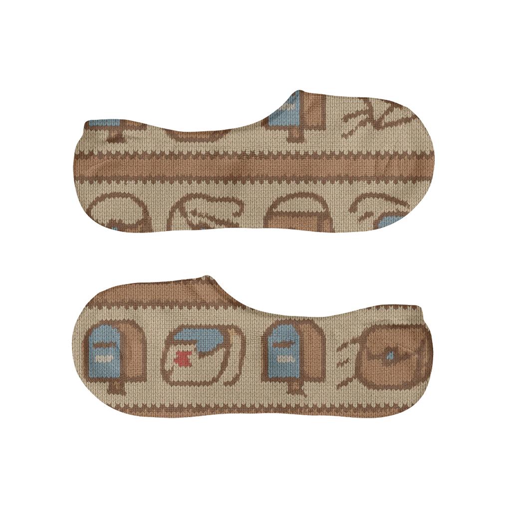 Delivery Bands With Postal Worker Icons personalized no-show socks