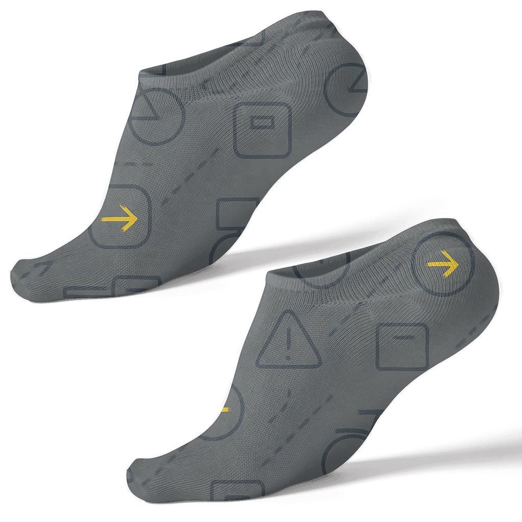 Courier Route Lattice On Asphalt Gray custom ankle socks