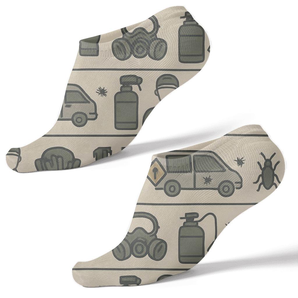 Service Collage Bands With Pest Control Technician Icons premium sports ankle socks