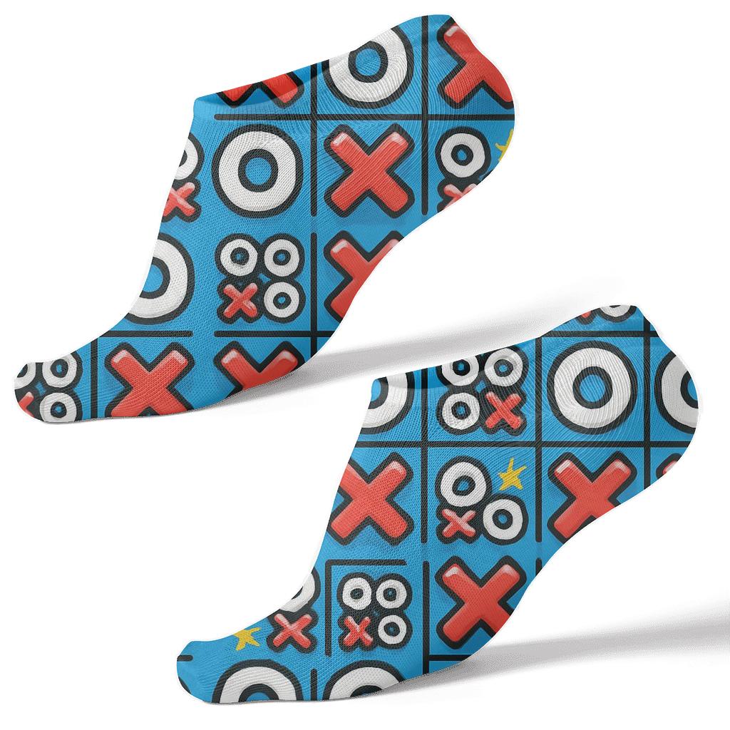 Neon Party Grid, Valentines Xo Icons Edition designer print ankle socks