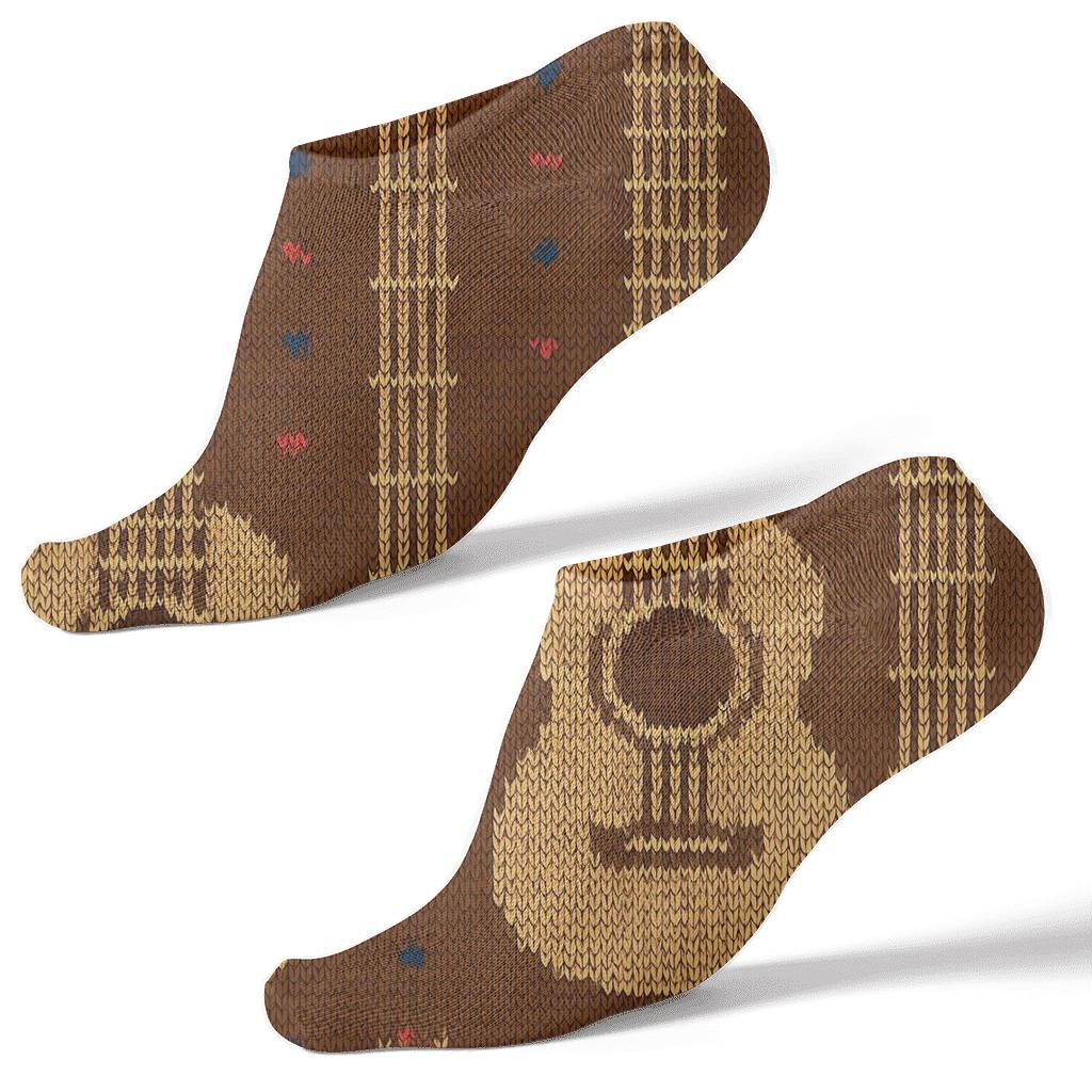 Knitted Illusion Fretboard Rhythm Pattern Guitar custom ankle socks