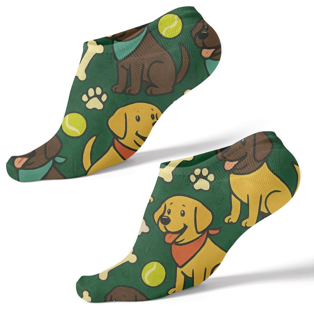 Labrador Retriever Park Jamboree Tessellation custom ankle socks