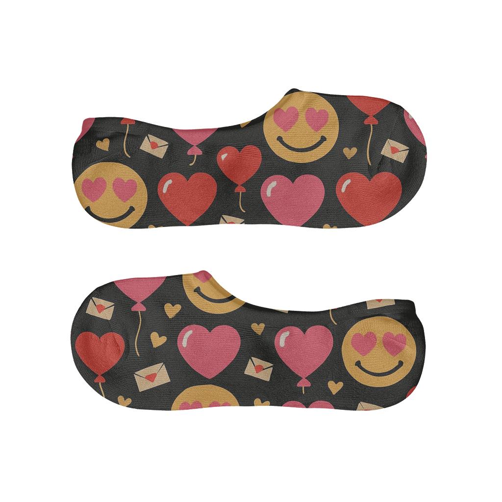 Heart Balloons In Valentines Classic Heart Party Repeat breathable seamless no-show sockscustom no-show socks