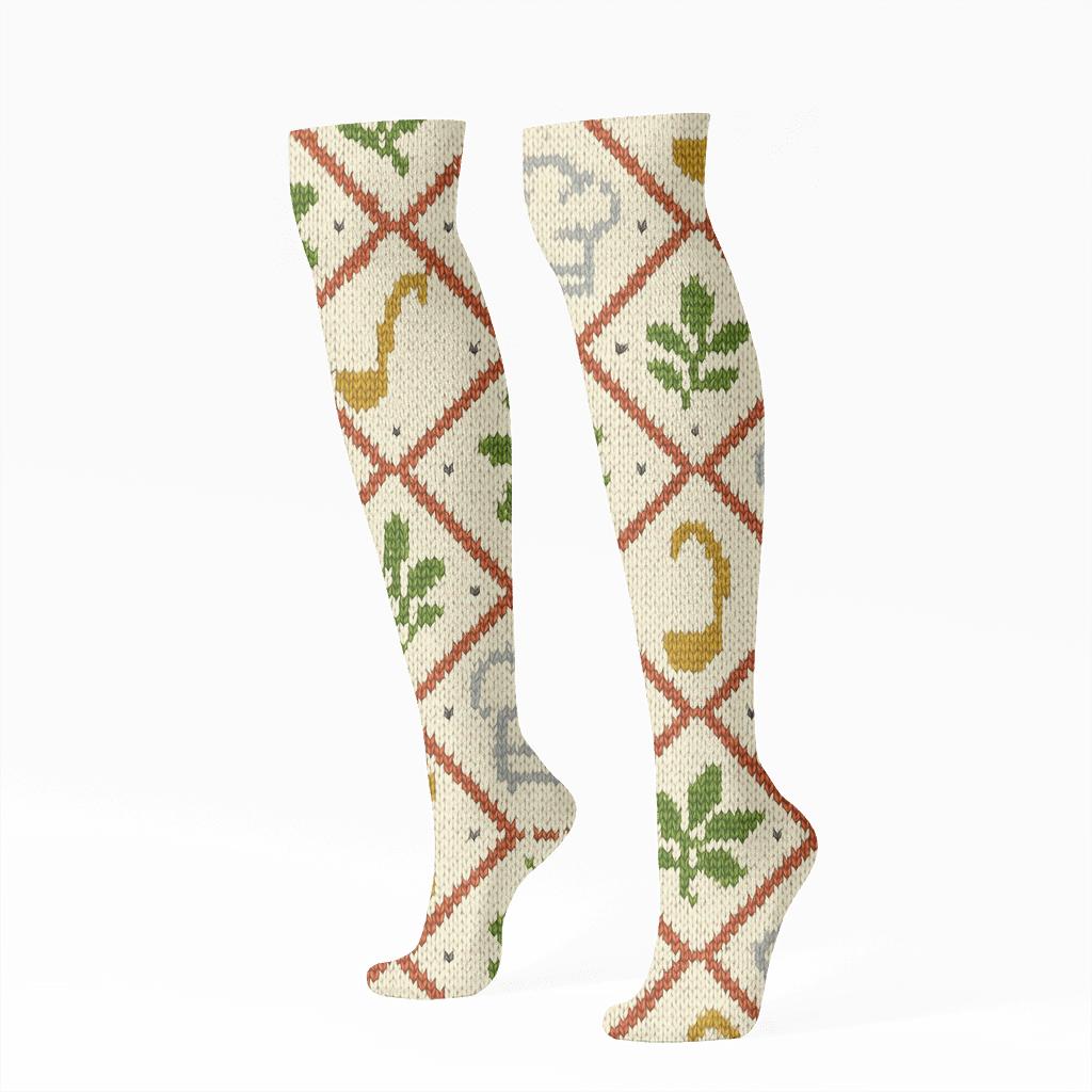 Knitted Illusion Cook Herb Lattice personalized knee-high socks