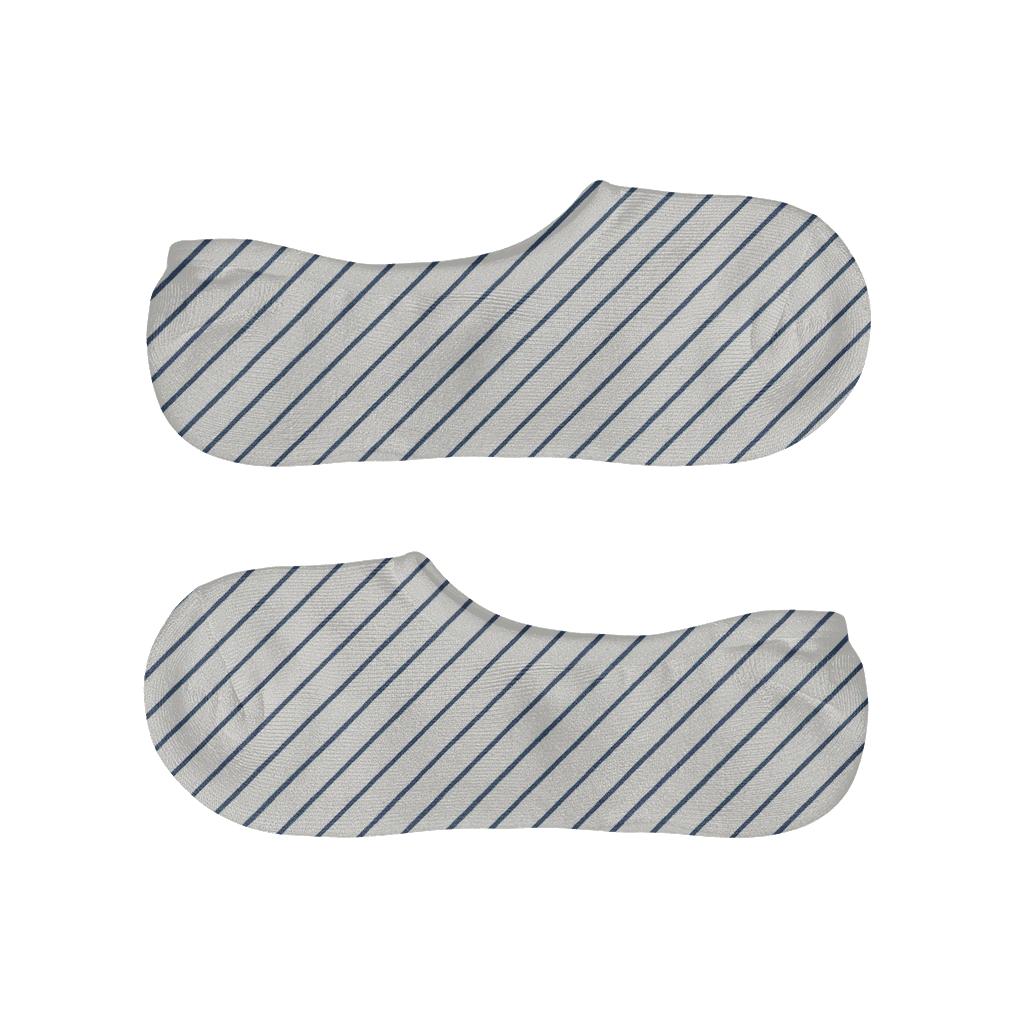 Diagonal Pinstripe Micro Step designer printed no-show socks